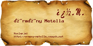 Örmény Metella névjegykártya